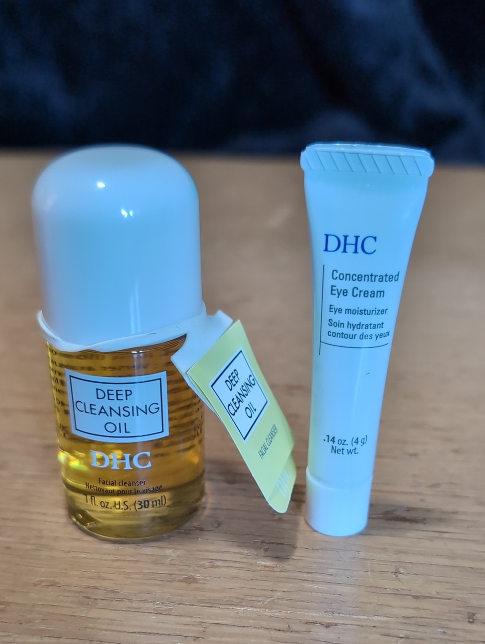 DHC Deep Cleansing Oil & Concentrated Eye Cream — Yellow & White